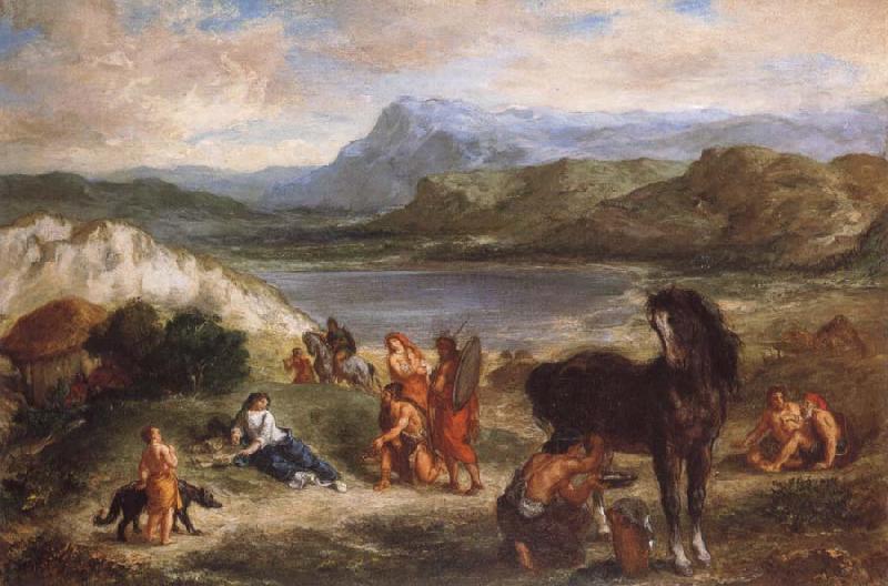Ferdinand Victor Eugene Delacroix Ovid among the Scythians oil painting picture
